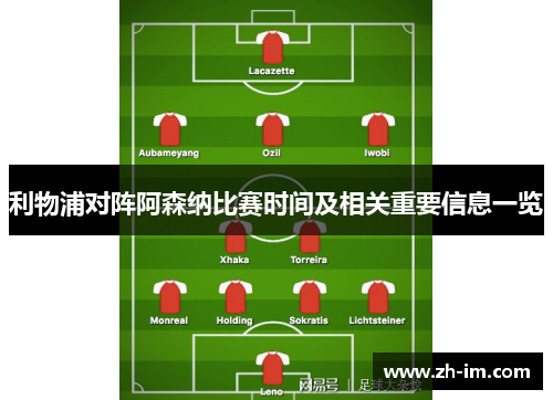 利物浦对阵阿森纳比赛时间及相关重要信息一览